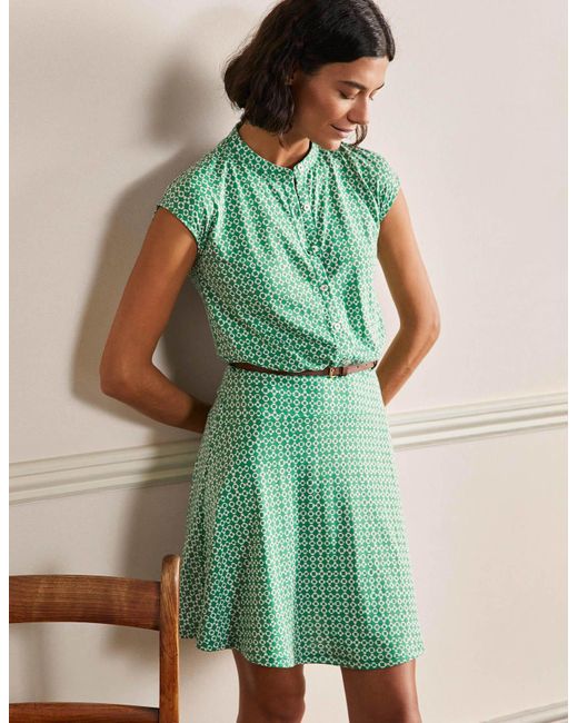 Boden Easy Jersey Shirt Dress in Green | Lyst UK