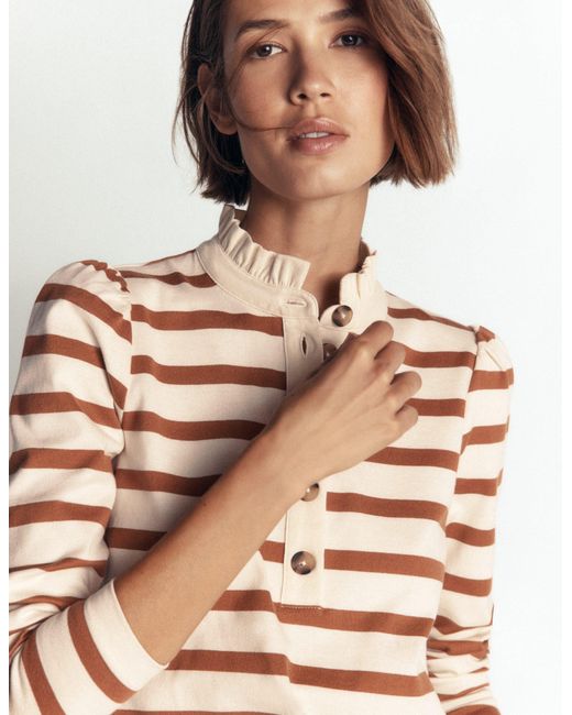 Boden Pink Ruffle Collar Mariner