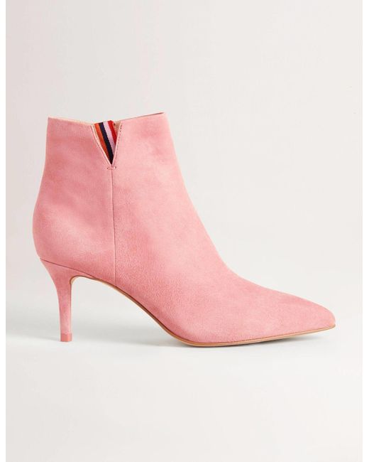 Boden Suede Ankle Boots in Red (Pink) | Lyst