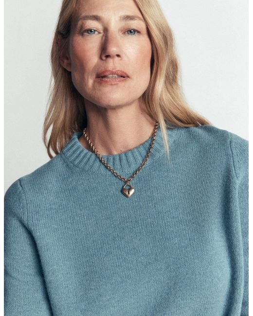 Boden Blue Marta Merino Wool Crew Sweater
