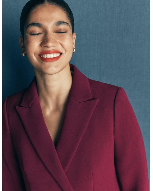 Boden Purple Keswick Double Breasted Blazer