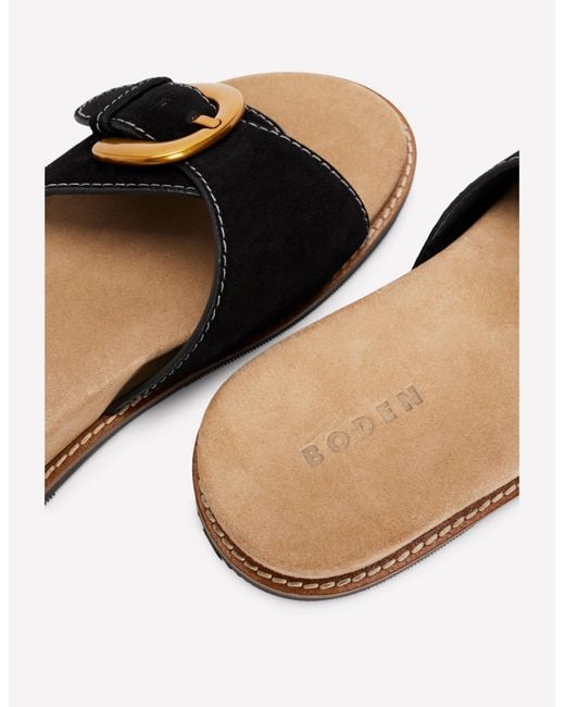Boden Black Hardware Mule Sandal