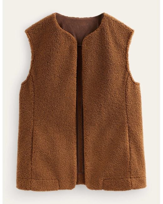 Veste sans manches en teddy Boden en coloris Brown