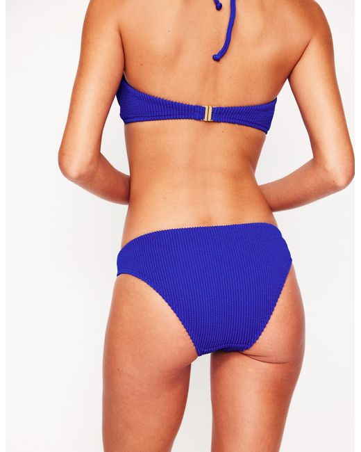 Boden Blue Crinkle Texture Bikini Bottoms