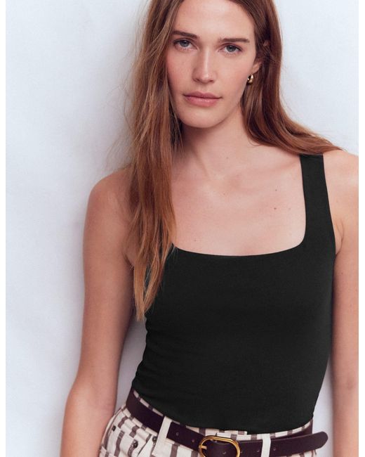 Boden Black Brooke Double Layer Vest Top
