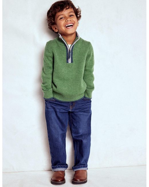 Pull Partiellement Zippé Traditionnel-Vert Étang Profond Boden pour homme en coloris Green