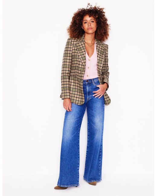 Boden Blue Marylebone Tweed Blazer, Check