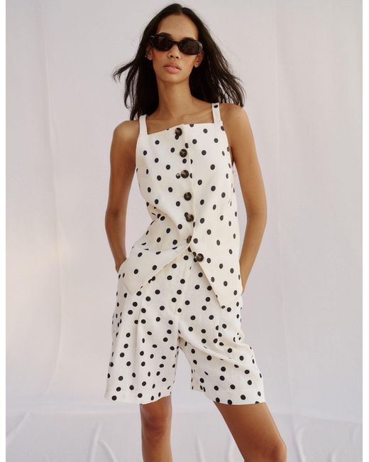 Boden Multicolor Square Neck Linen Waistcoat