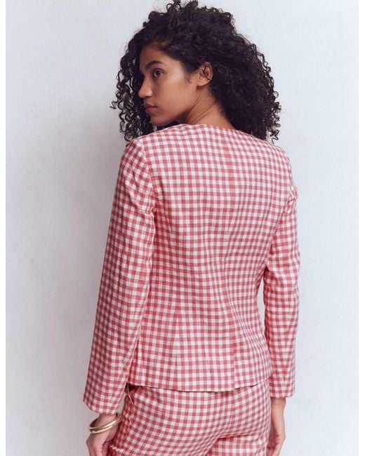 Boden Red Hampstead Linen Blazer