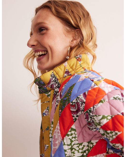 Boden Multicolor Oversized Quilted Jacket
