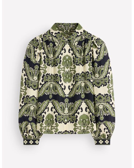 Boden Green Long Sleeve Printed Shirt