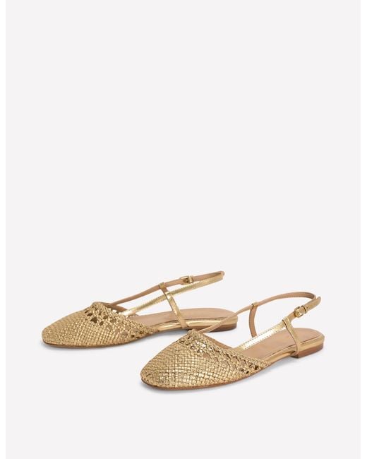 Boden Natural Woven Slingback Flats