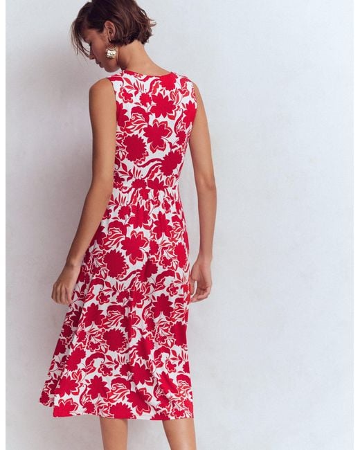 Boden Red Zara Cross Waist Jersey Dress