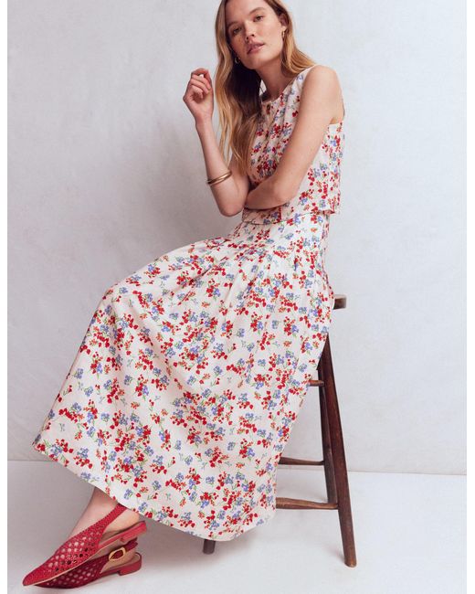 Boden Natural Valentina Linen Skirt