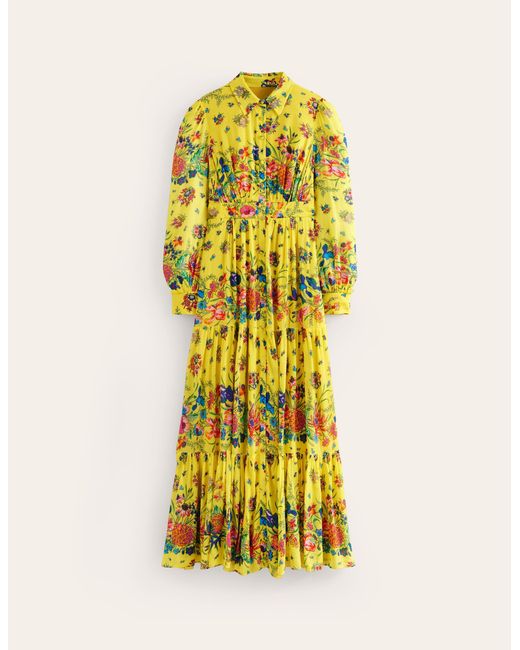 Robe chemise longue de ceremonie Boden en coloris Jaune Lyst
