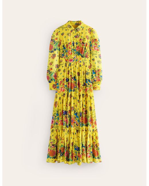 Robe-chemise longue de cérémonie Boden en coloris Yellow