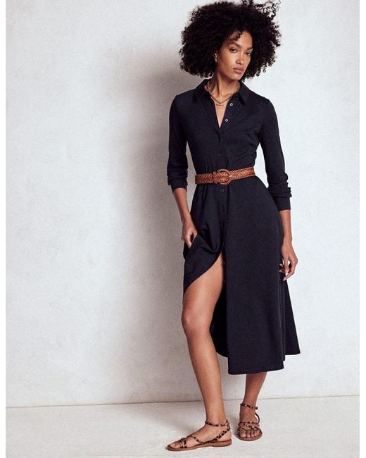 Boden Blue Marcia Jersey Shirt Dress
