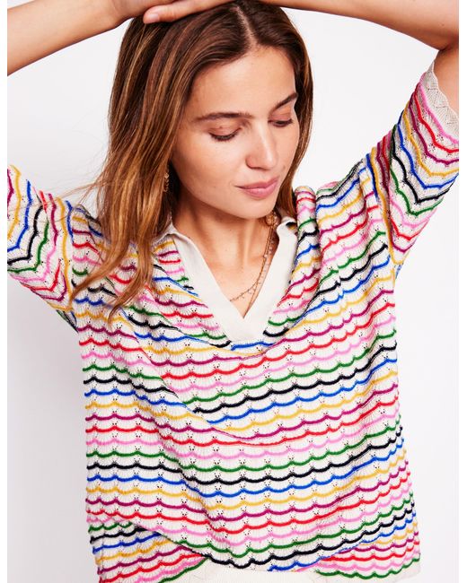 Pull À Col Tunisien-Multi, Arc-En-Ciel Boden en coloris Blanc Lyst