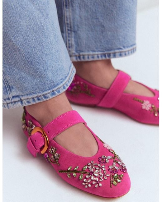 Boden Pink Kylie Flat Buckle Mary Janes