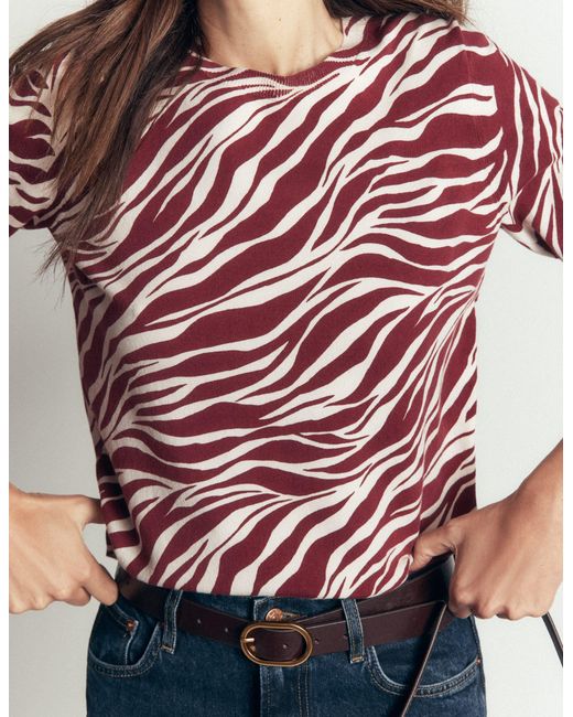 Boden Red Camilla Cotton Crew Sweater