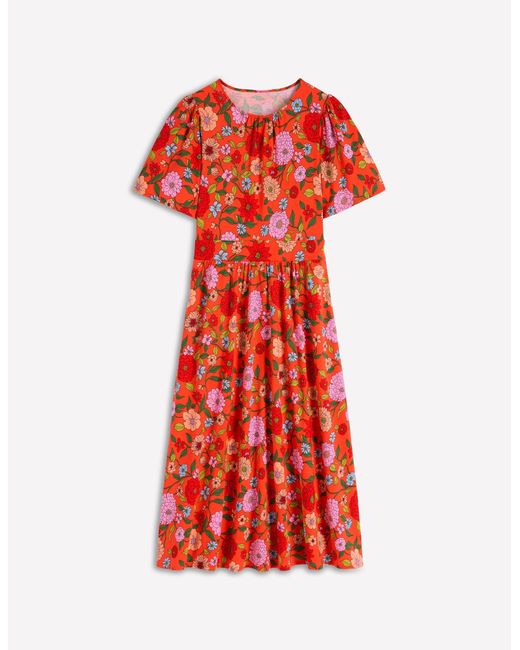 Boden Red Louisa Jersey Midi Dress