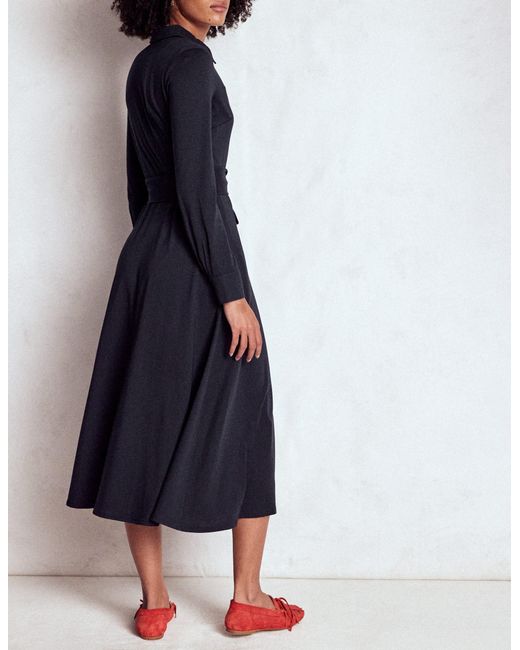 Boden Blue Marcia Jersey Shirt Dress
