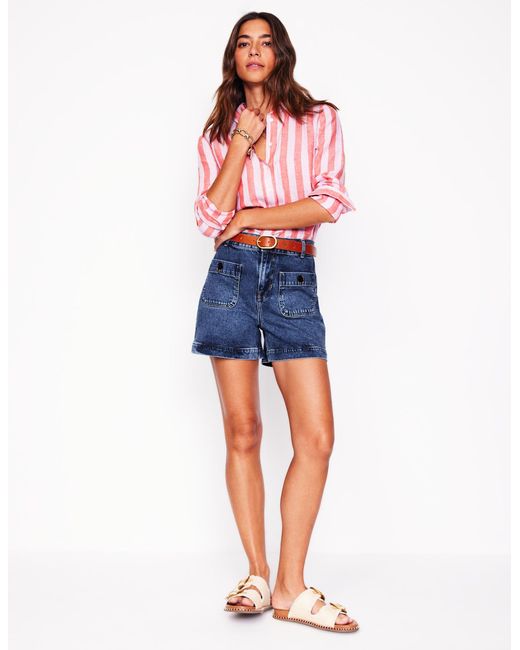 Boden Blue Pocket Front Denim Shorts
