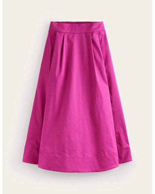 Boden Pink Isabella Cotton Sateen Skirt