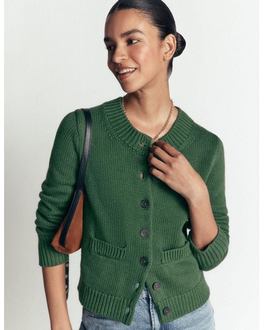 Boden Green Lucy Chunky Cotton Cardigan