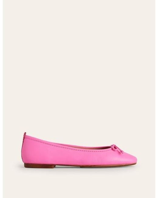 Boden Pink Kitty Flexi Sole Ballet Flats