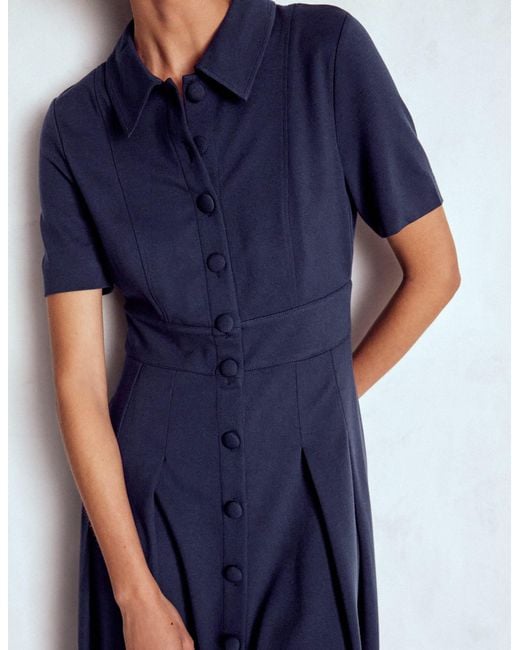 Boden Blue Bridget Ponte Shirt Dress