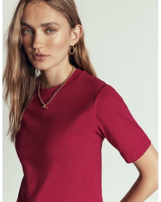 Boden Red Relaxed Cotton T-Shirt