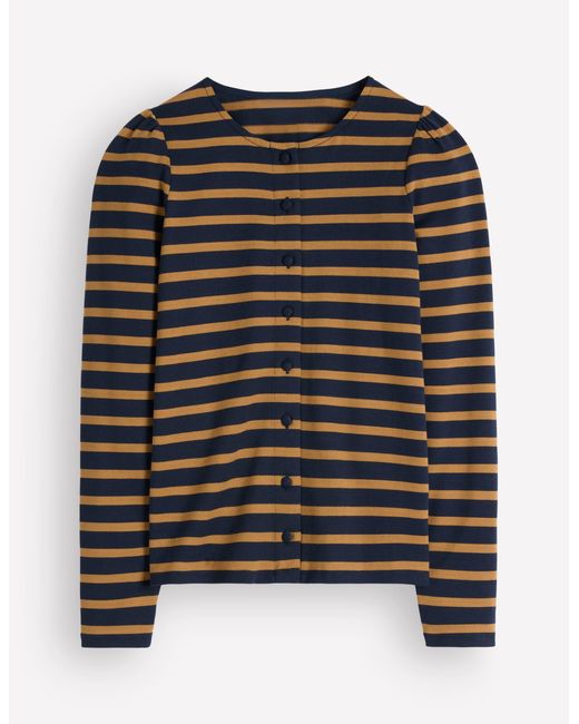 Boden Blue Iris Puff Sleeve Mariner