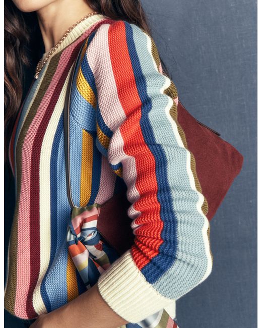 Boden Blue Textured Stitch Jumper