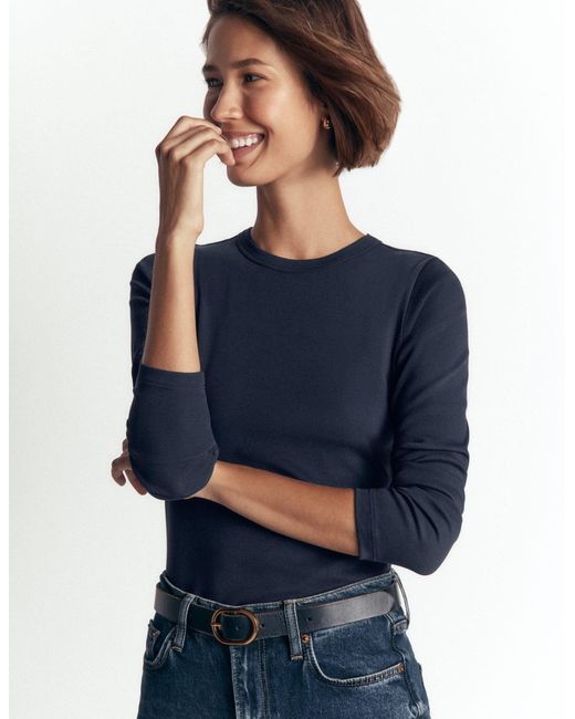 Boden Blue Annie Essential Crew Neck Top