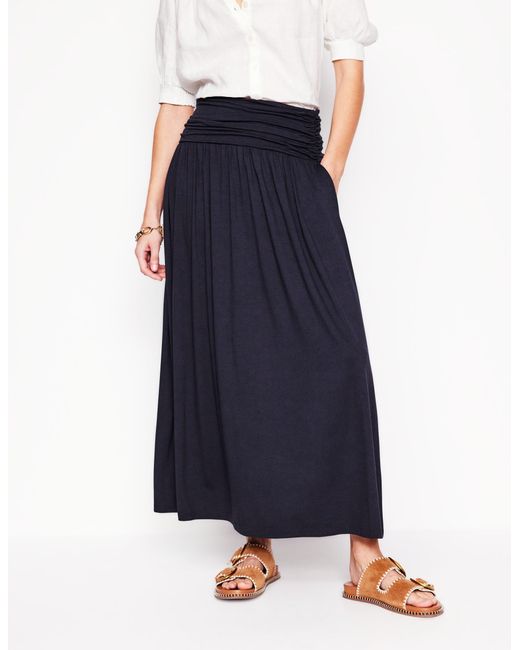 Boden Blue Rosaline Jersey Skirt, Petal Terrace