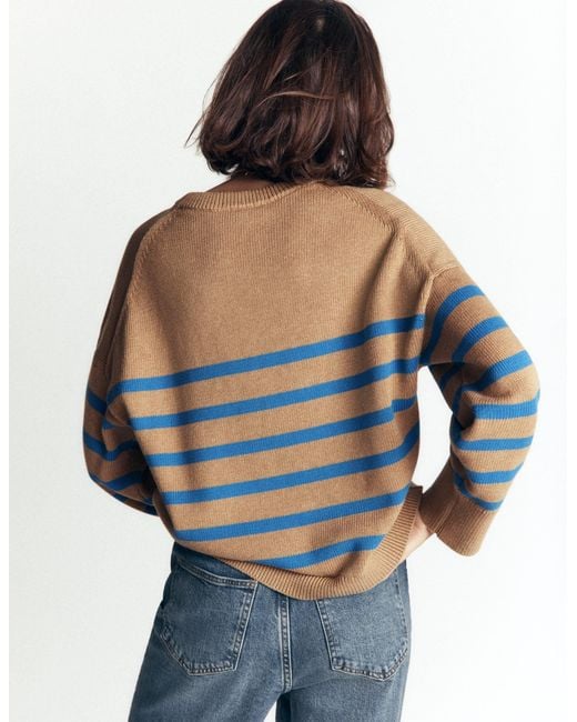 Boden Blue Lucy Relaxed Cotton Jumper