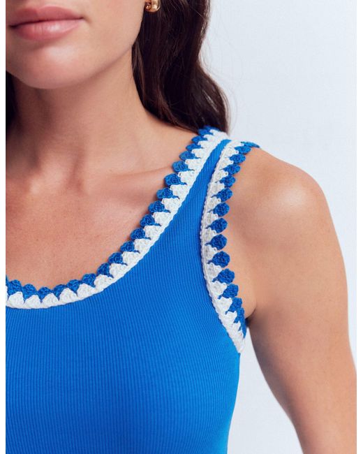 Boden Blue Maddie Trim Detail Vest Top