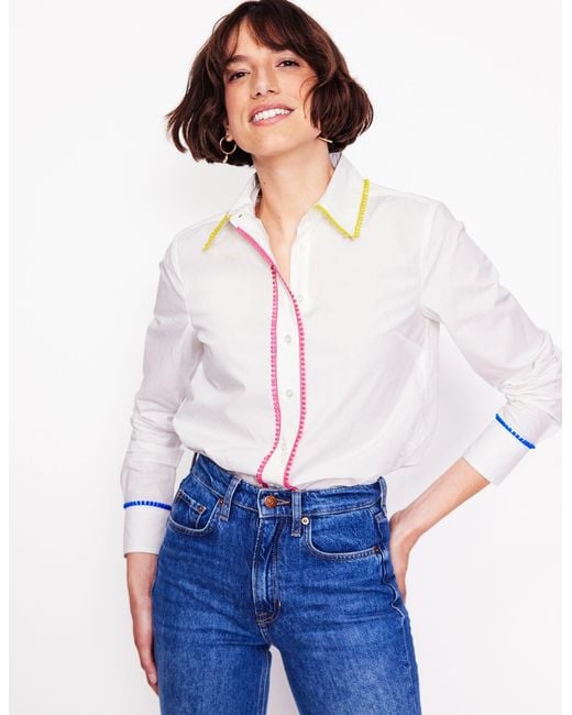 Boden Pink Sienna Interest Cotton Shirt