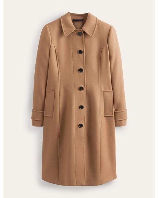 Boden Brown Durham Wool Collared Coat