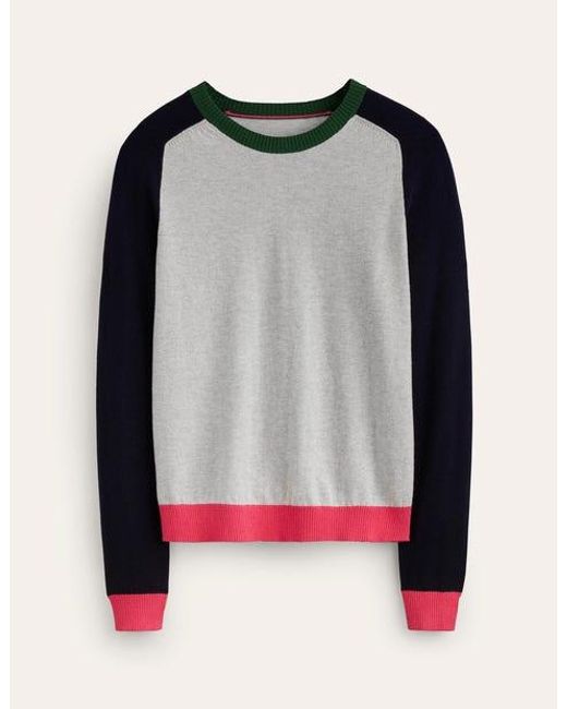 Boden Multicolor Saddle Sleeve Sweater Soft, Colourblock