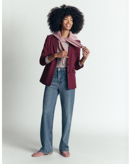 Boden Red Stamford Ponte Blazer