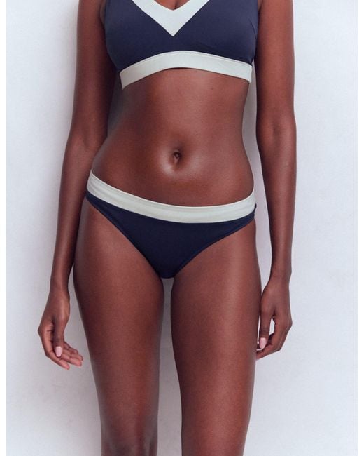 Boden Blue Panel Bikini Bottoms- Ivory Colourblock