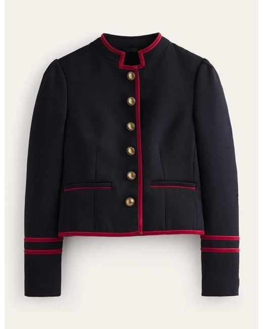 Boden Blue Cambridge Military Jacket French Navy, Red Trim