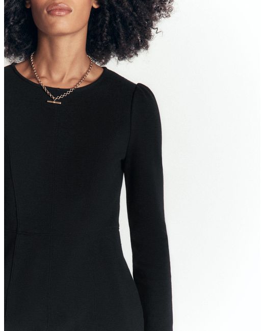 Boden Black Marla Seamed Ottoman Dress