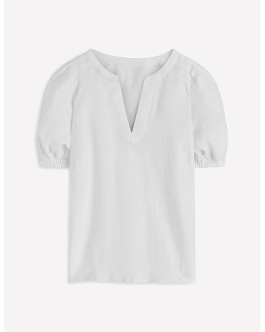 Boden White Rae Linen Top