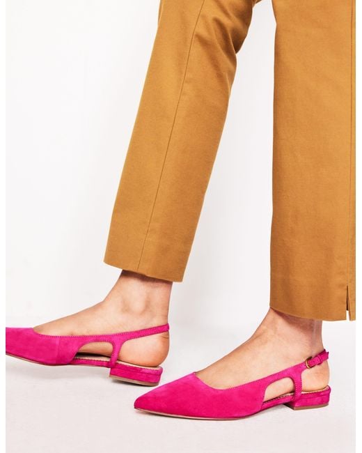 Boden Pink Cut Out Slingback Flat