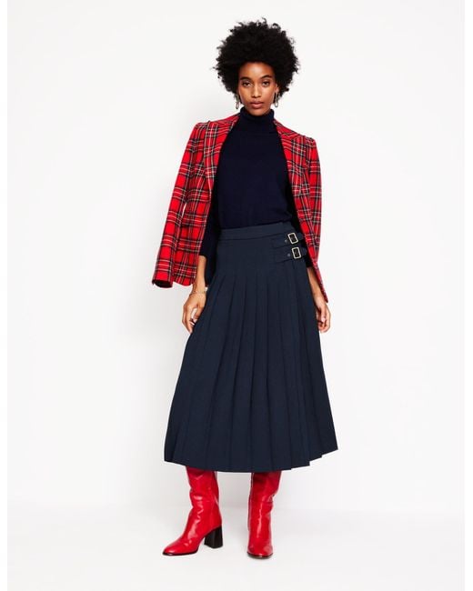 Boden Blue Josephine Midi Kiltnavy