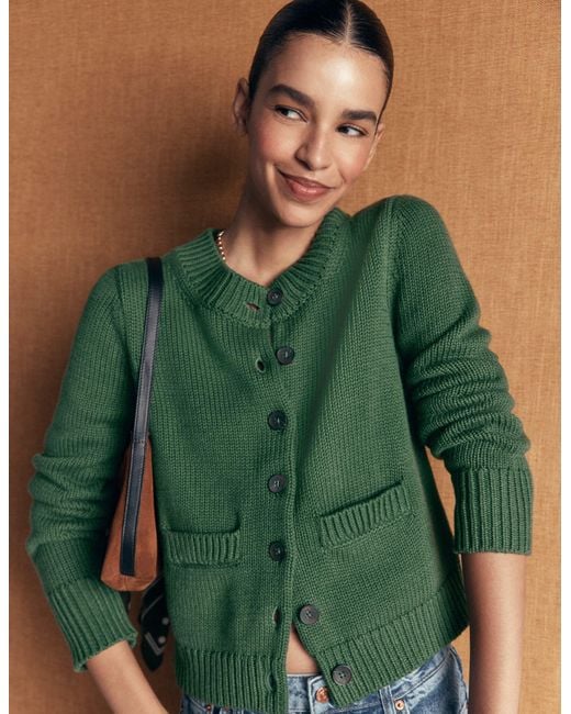 Boden Green Lucy Chunky Cotton Cardigan