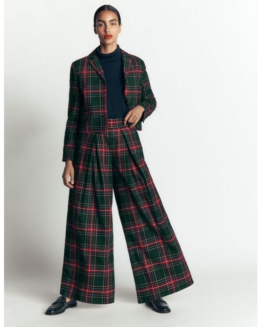 Boden Red Wool Blend Pleated Pants